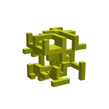 Soyut 3d inşaat. Beyaz arka plan üzerinde izole. Ben vektör