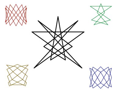 Soyut geometrik şekiller çizgiler. Vektör anahat çizim.