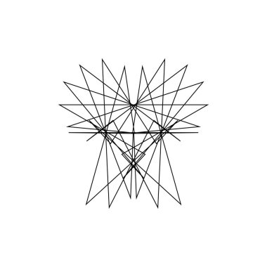 Satırları soyut geometrik şekli. Vektör anahat çizim.