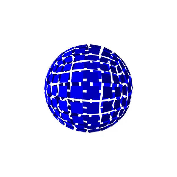 Abstraktní polygonální nefunkční koule. Izolované na bílém pozadí. V — Stockový vektor