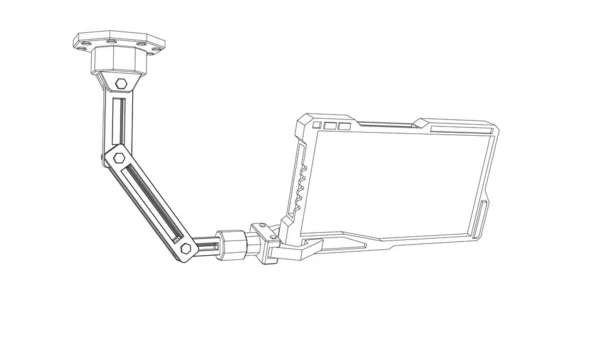 Bras robotique avec moniteur futuriste. Illustration vectorielle — Image vectorielle