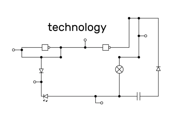 電子回路方式。テクノロジーの概念。ベクトル. — ストックベクタ