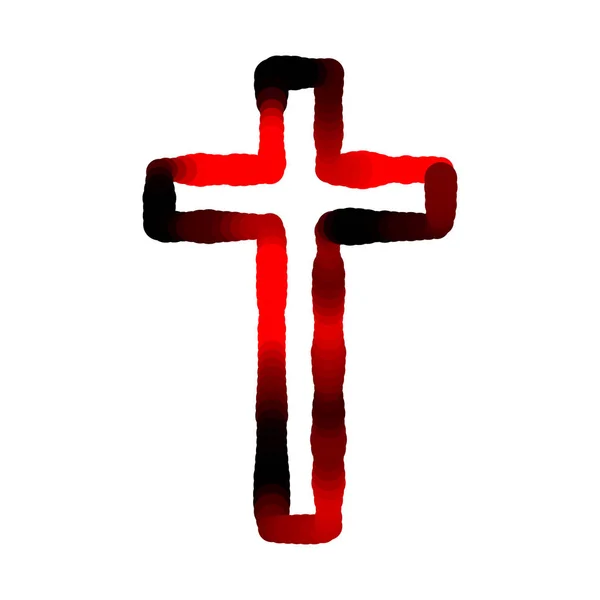 Αφηρημένη φωτεινότητα χριστιανικού σταυρού. Απομονωμένα σε λευκό φόντο — Διανυσματικό Αρχείο