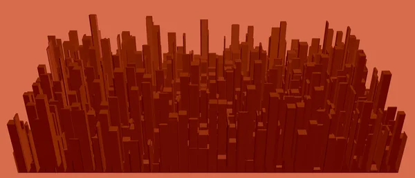 Abstraktní model města. Vektorová ilustrace. — Stockový vektor