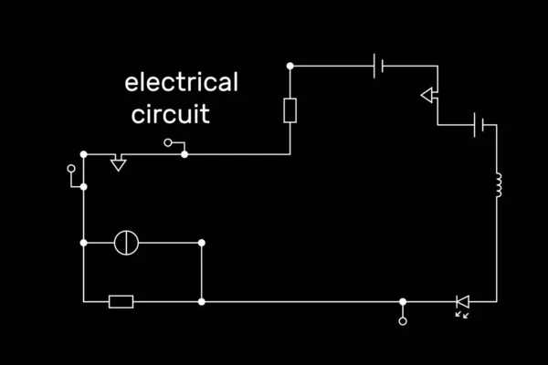 Esquema de circuito electrónico. Concepto tecnológico. Vector . — Archivo Imágenes Vectoriales