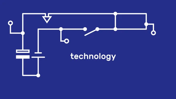 Electronic circuit scheme. Technology concept. Vector. — Stock Vector