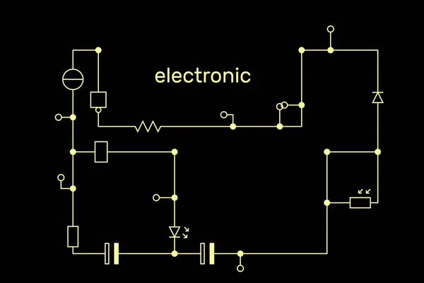 Esquema de circuito electrónico. Concepto tecnológico. Vector . — Vector de stock