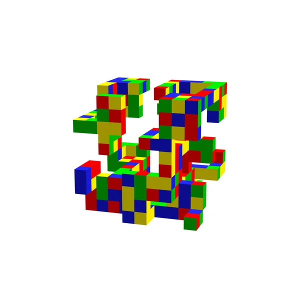 Abstracte 3d constructie. Geïsoleerd op een witte achtergrond. Vector c — Stockvector