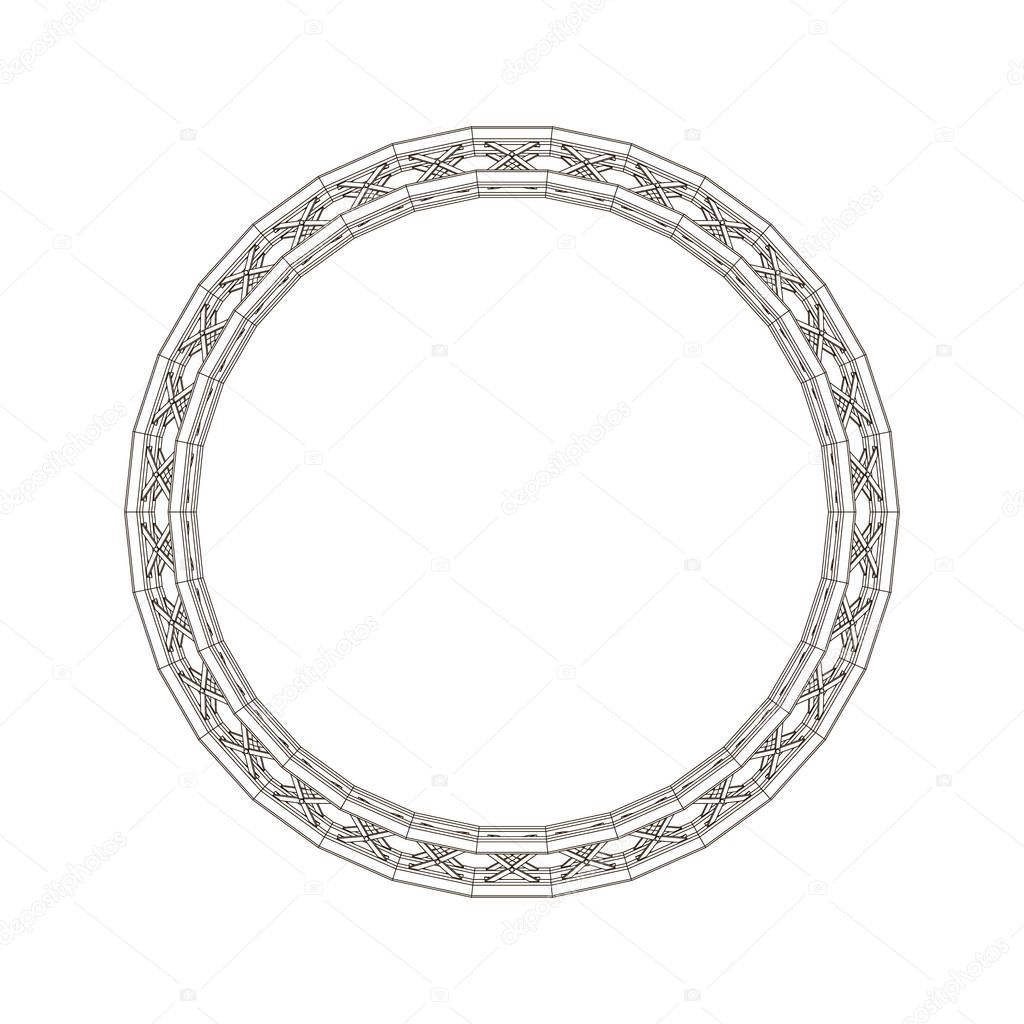 Truss circle. Vector outline illustration.