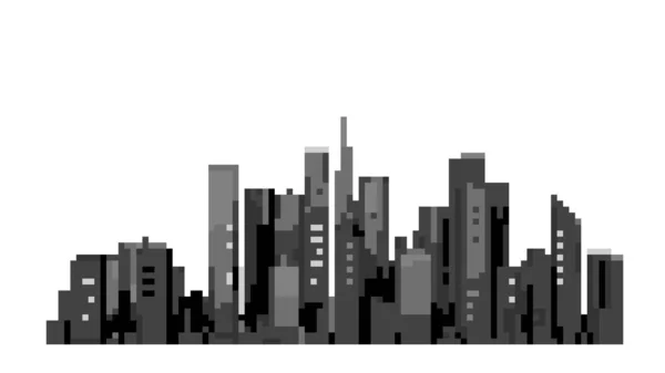 Model of city. Isolated on white. Vector illustration. Pixel art — 스톡 벡터