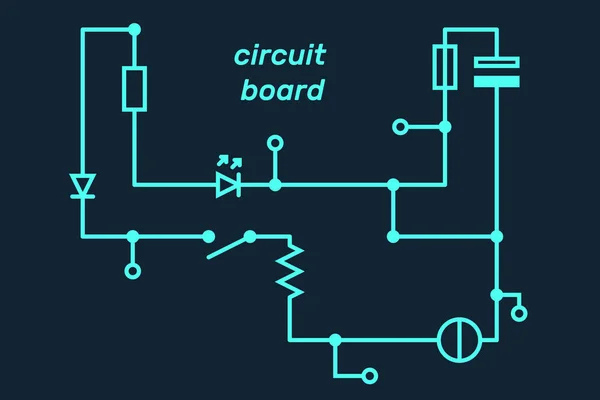 Esquema de circuito electrónico. Concepto tecnológico. Vector . — Archivo Imágenes Vectoriales