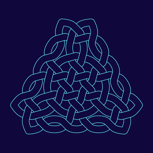 Celtic knot. Triangular ornament. Vector outline illustration. — 스톡 벡터