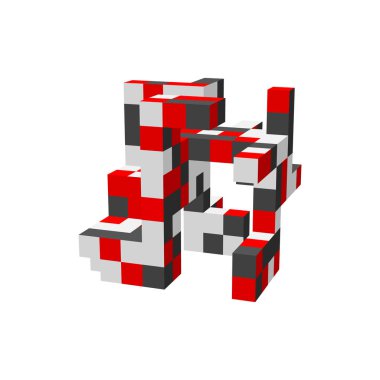 Soyut 3d inşaat. Beyaz arka plan üzerinde izole. Ben vektör