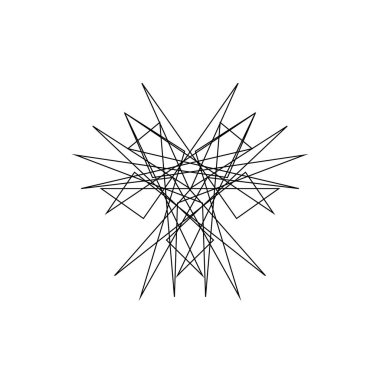 Satırları soyut geometrik şekli. Beyaz arka plan üzerinde izole. Vektör anahat çizim.