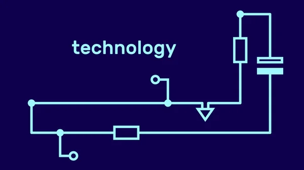 Электронная Схема Технологическая Концепция Векторная Иллюстрация — стоковый вектор
