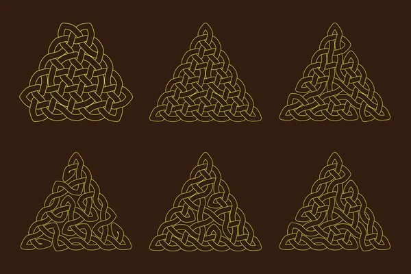 Celta Ornamento Abstrato Triangular Ilustração Contorno Vetor —  Vetores de Stock