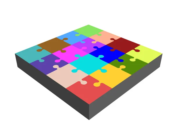 Puzzle Isoliert Auf Weißem Hintergrund Vektor Bunte Illustration — Stockvektor