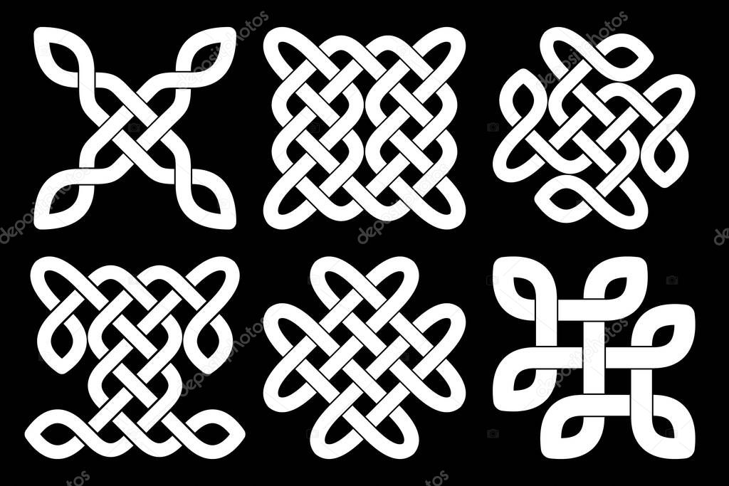 Celtic knot set. Abstract ornament. Vector illustration.