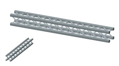 Truss kirişi. Beyaz arka planda izole edilmiş. 3d Vektör illüstrasyonu. Çapraz projeksiyon.
