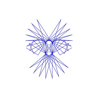 Satırları soyut geometrik şekli. Beyaz arka plan üzerinde izole. Vektör anahat çizim.