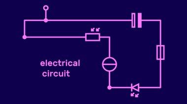 Elektronik devre şeması. Teknoloji konsepti. Vektör illüstrasyonu.