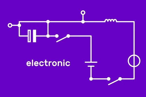 Electronic Circuit Scheme Technology Concept Vector Illustration — Stock Vector
