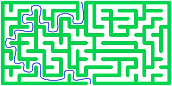 Rektangulär Labyrint Med Lösning Vektorillustration — Stock vektor