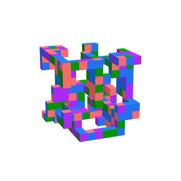 抽象3D 在白色背景下被隔离 矢量彩色插图 — 图库矢量图片