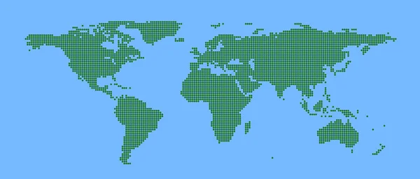 Αφηρημένος Παγκόσμιος Χάρτης Pixel Στυλ Μισού Τόνου Εικονογράφηση Διανύσματος — Διανυσματικό Αρχείο