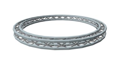 Truss çemberi. Beyaz arka planda izole edilmiş. 3B Vektör illüstrasyonu.