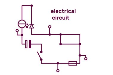 Elektronik devre şeması. Teknoloji konsepti. Vektör illüstrasyonu.