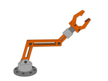 Robot kol. Beyaz arka planda izole edilmiş. Vektör özet çizimi.