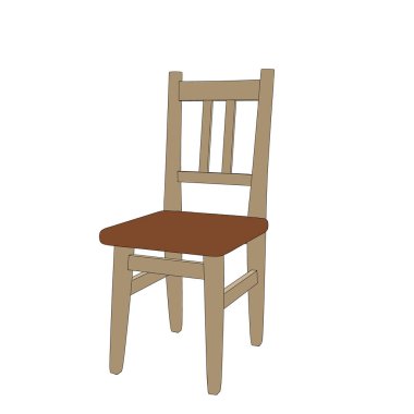 Sandalye. Beyaz arka planda izole edilmiş. Vektör özet çizimi.