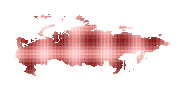 Russlands Pixelkarte Vektorillustration Halbtonstil — Stockvektor