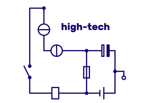 Esquema Circuito Electrónico Concepto Tecnológico Ilustración Vectorial — Archivo Imágenes Vectoriales