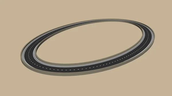 Estrada Forma Oval Ilustração Vetorial — Vetor de Stock