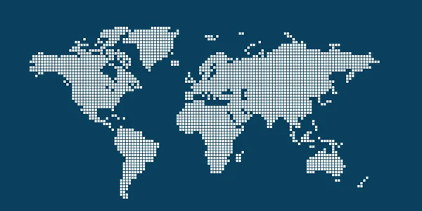 Soyut Piksel Dünya Haritası Yarıton Tarzı Vektör Illüstrasyonu — Stok Vektör