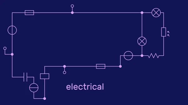 Elektronik Devre Şeması Teknoloji Konsepti Vektör Illüstrasyonu — Stok Vektör