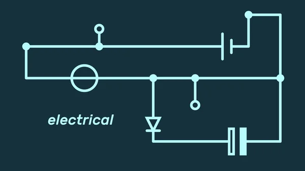 Esquema Circuito Electrónico Concepto Tecnológico Ilustración Vectorial — Vector de stock