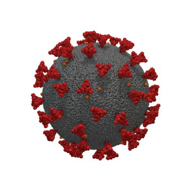 Çin Coronavirüs COVID-19. Çin 'de salgın hastalık salgını. Enfeksiyon konsepti. 3 boyutlu canlandırma. Beyaz arkaplanda izole.