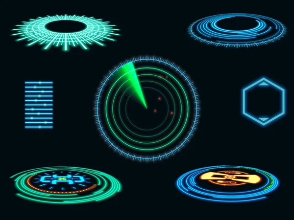 Футуристичні Елементи Інтерфейсу Hud Радарний Екран Цифрова Ілюстрація — стокове фото