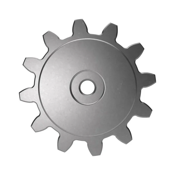 Metallic Cogwheel Isolated White Background Rendering Illustration — Stock Photo, Image