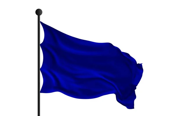 Κενό Μπλε Κυματιστή Σημαία Εικόνα Τρισδιάστατης Απεικόνισης — Φωτογραφία Αρχείου