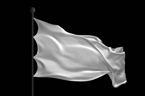 Blanco Witte Vlag Weergave Illustratie — Stockfoto