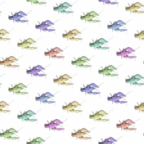 ザリガニの背景シームレスなカラフルなパターン — ストック写真