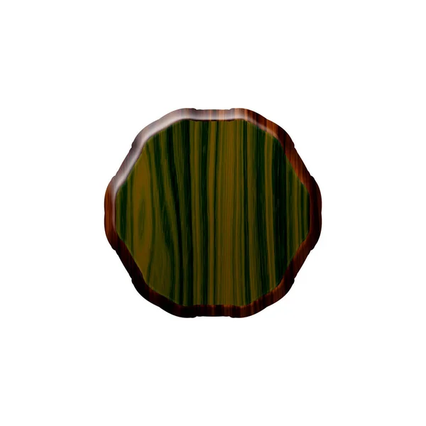 Badge Bois Avec Bordure Bois Forme Cercle Isolé Sur Fond — Photo