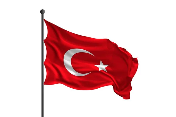 Viftar Med Turkiets Flagga Rendering Illustration — Stockfoto