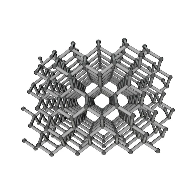Molekula Diamantového Modelu Izolované Bílém Pozadí Obrázek Vykreslování — Stock fotografie