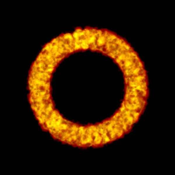 Ring of fire plasma. Isolated on black background. 3D rendering illustration.