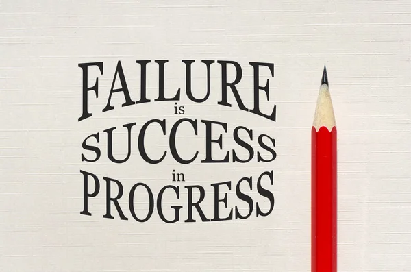 Inspirational quote Failure is success in progress — Stock Photo, Image